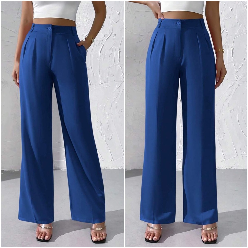 Solid High Waist Wide leg Minimalist Pants - Picture 8 of 8